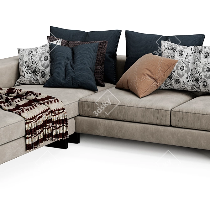 Minimalist Flexform Lightpiece Sofa 3D model image 3