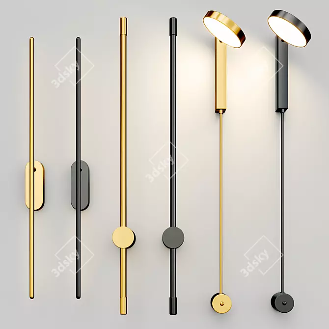 Elegant Wall Lamp Collection 3D model image 1