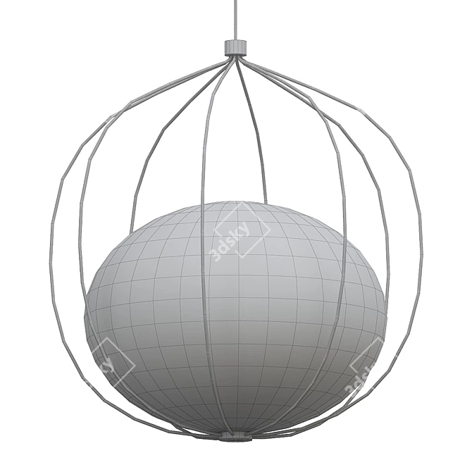 Elegant Circle Pendant Light 3D model image 2