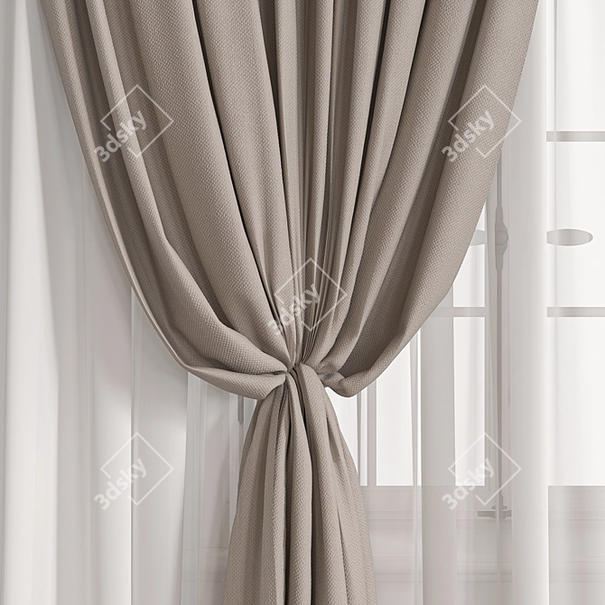 Elegant Vray Corona Curtain 3D model image 2