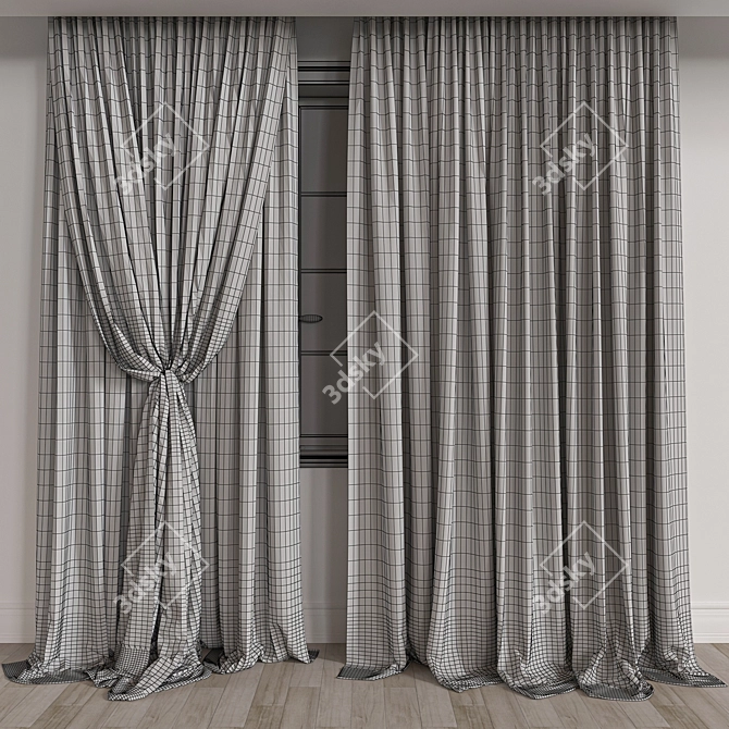 Elegant Vray Corona Curtain 3D model image 3