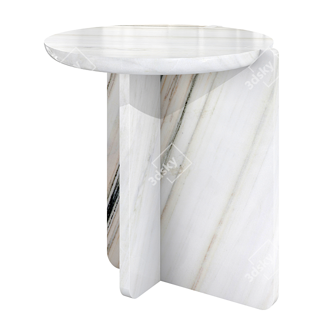 Elevate your space with the Notch Travertine Side Table 3D model image 3