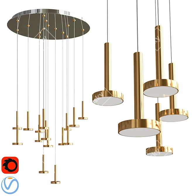 Modern Pendant Light: PIN 3D model image 1