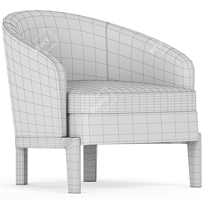 Molteni Chelsea Fabric Armchair 3D model image 5