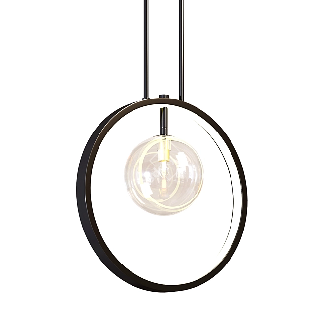 Elegant Iona Ring Pendant Light 3D model image 2