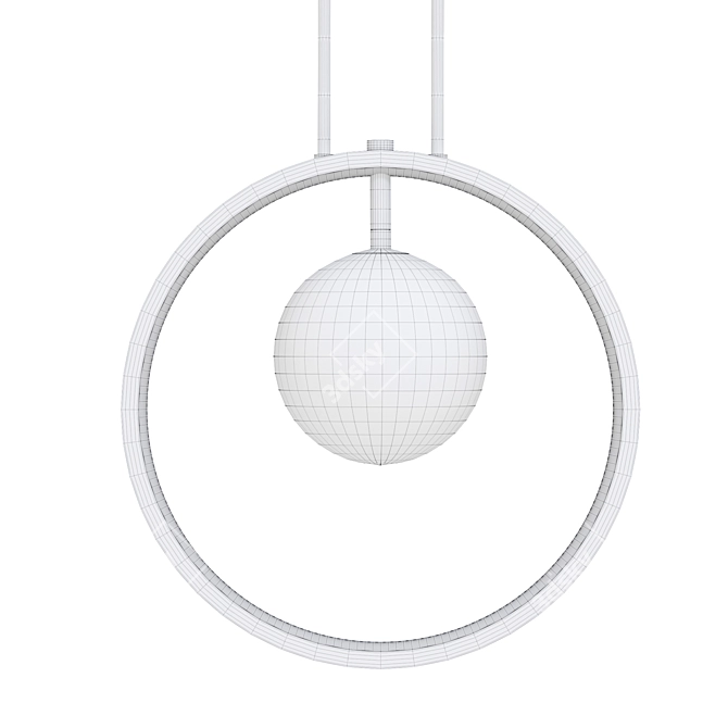 Elegant Iona Ring Pendant Light 3D model image 4