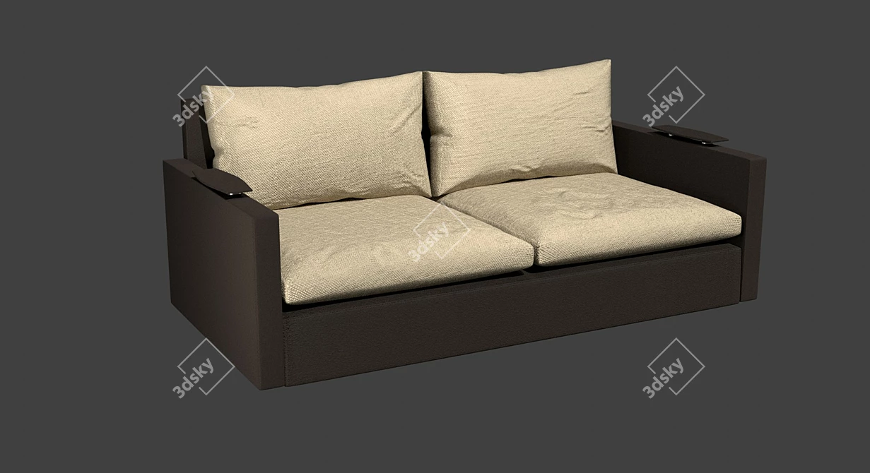 Modern Velvet Sofa 3D model image 1