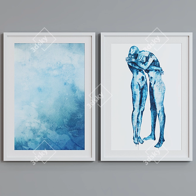 Abstract Silhouette Picture Frame Set 3D model image 2