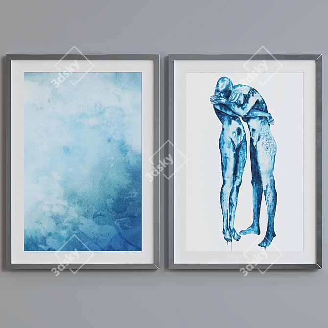 Abstract Silhouette Picture Frame Set 3D model image 3