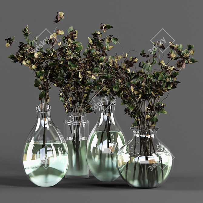 Ethereal Twig Ensemble in Glass 3D model image 1