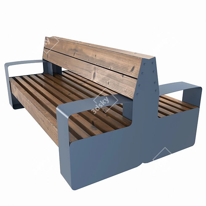 Coastal Double Bench 3D model image 3