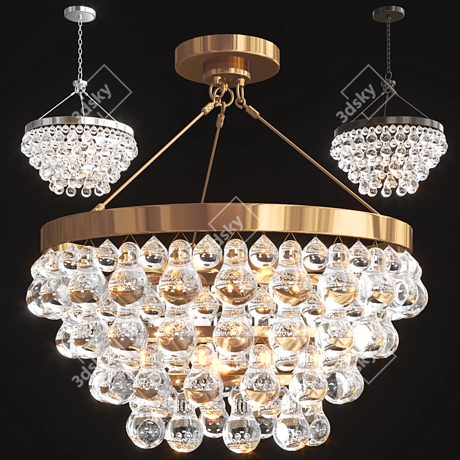 Sparkling Convertible Chandelier 3D model image 1