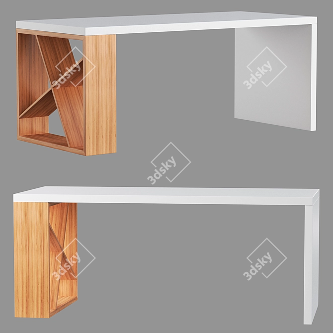 Modern J Table with Sleek Design 3D model image 1