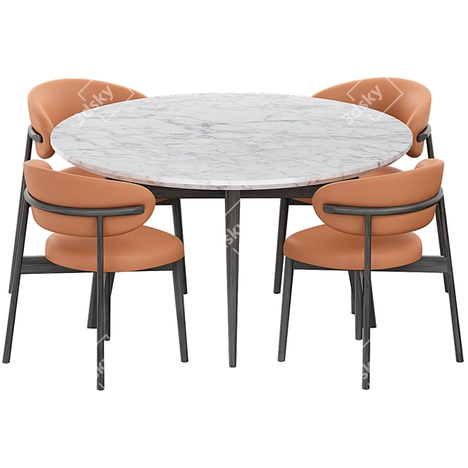 Stylish Oleandro Dining Set: Modern Elegance 3D model image 2