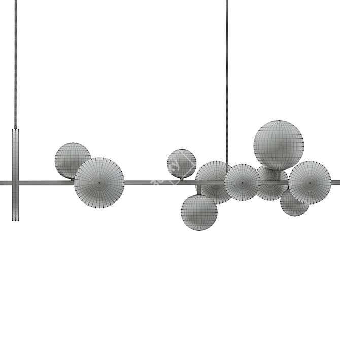 IONA I: Sleek Metal and Glass Ceiling Light with LED Matrix 3D model image 3