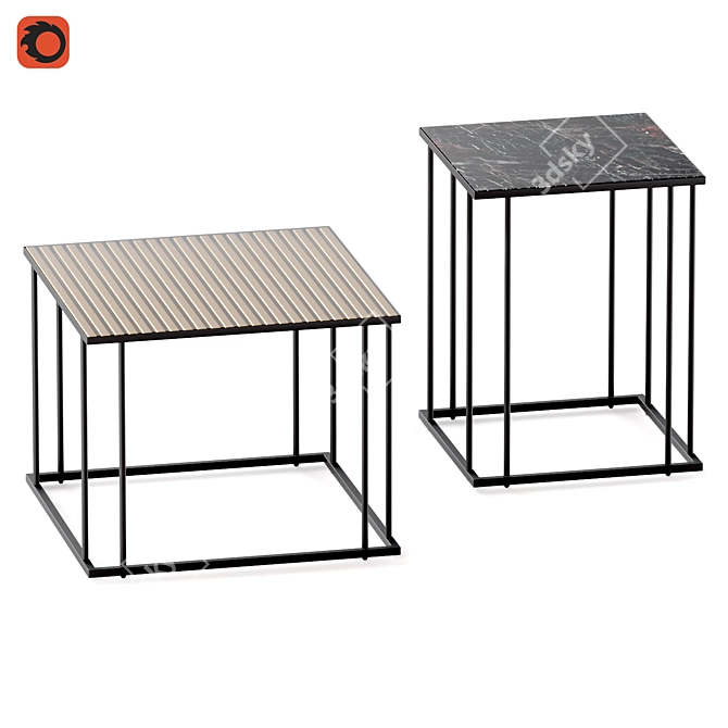 Geometric Side Tables: Calligaris Renee 3D model image 1