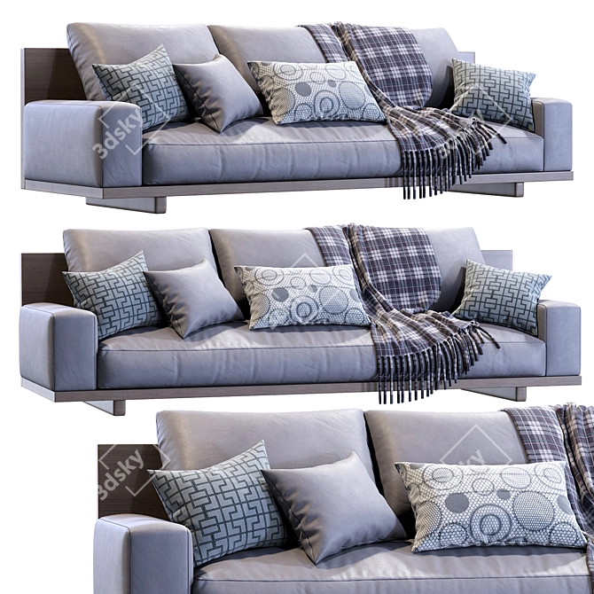Luxury Kobe Leather Sofa - Coco Republic 3D model image 3