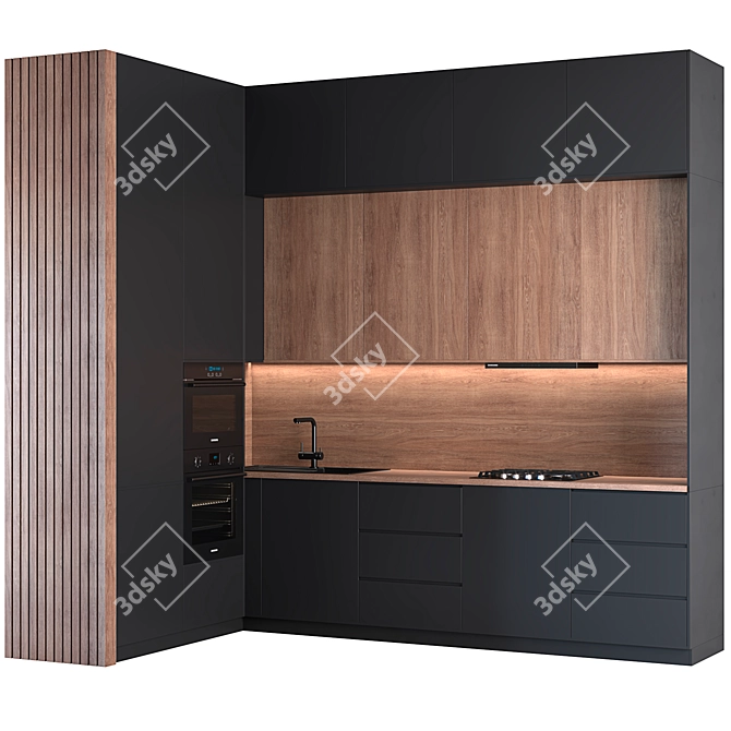 Modern Kitchen Design Set 3D model image 1