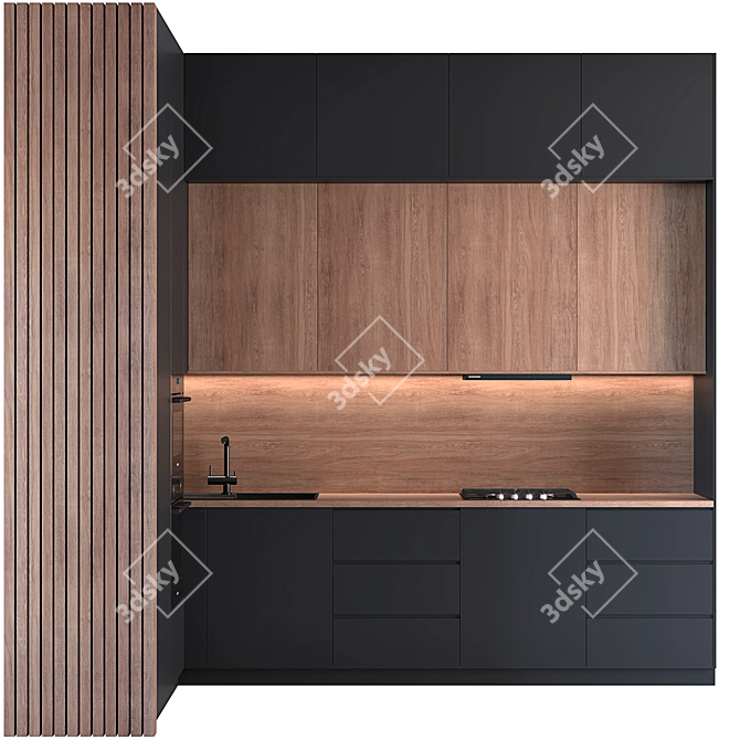 Modern Kitchen Design Set 3D model image 2