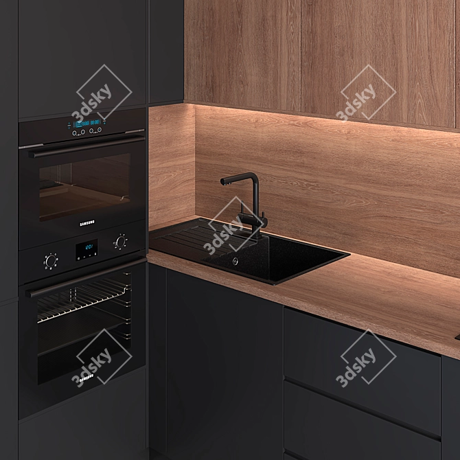 Modern Kitchen Design Set 3D model image 3