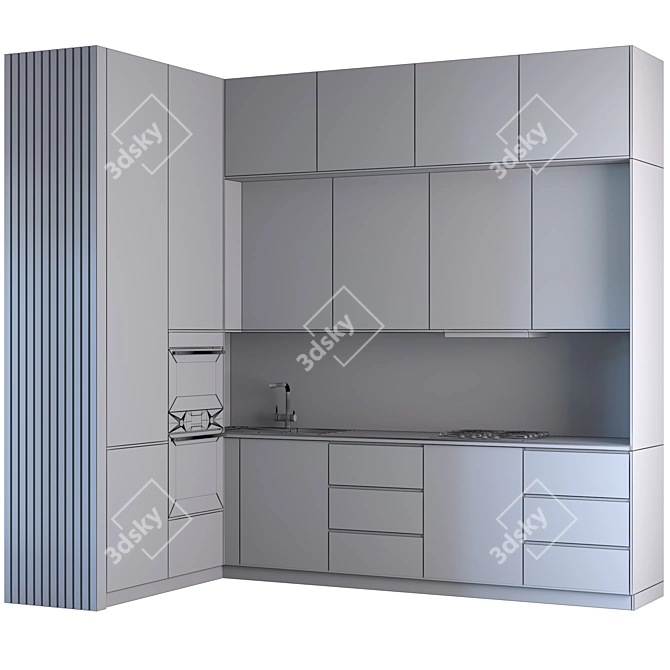 Modern Kitchen Design Set 3D model image 6