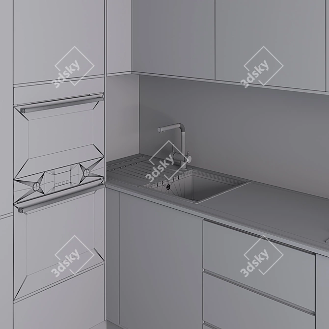 Modern Kitchen Design Set 3D model image 7