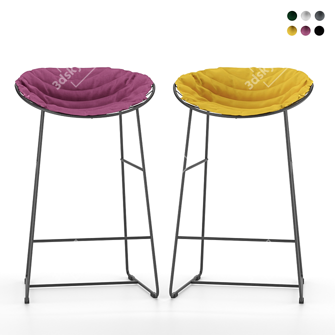 LYSTOK Metal Bar Stool 3D model image 3