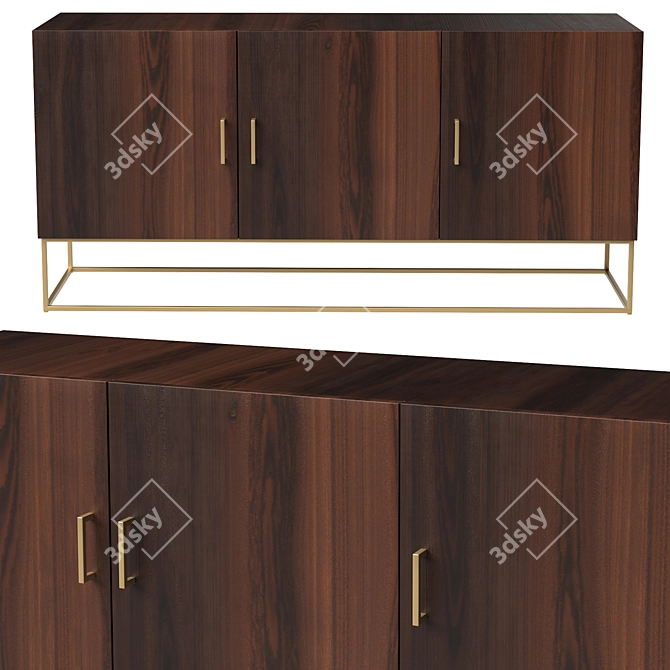 Mango Wood Doors Sideboard: Lyle 3D model image 1