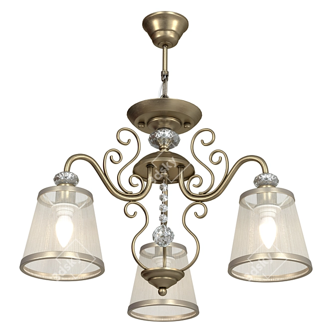 Elegant Bronze Chandelier for Classic Interiors 3D model image 2