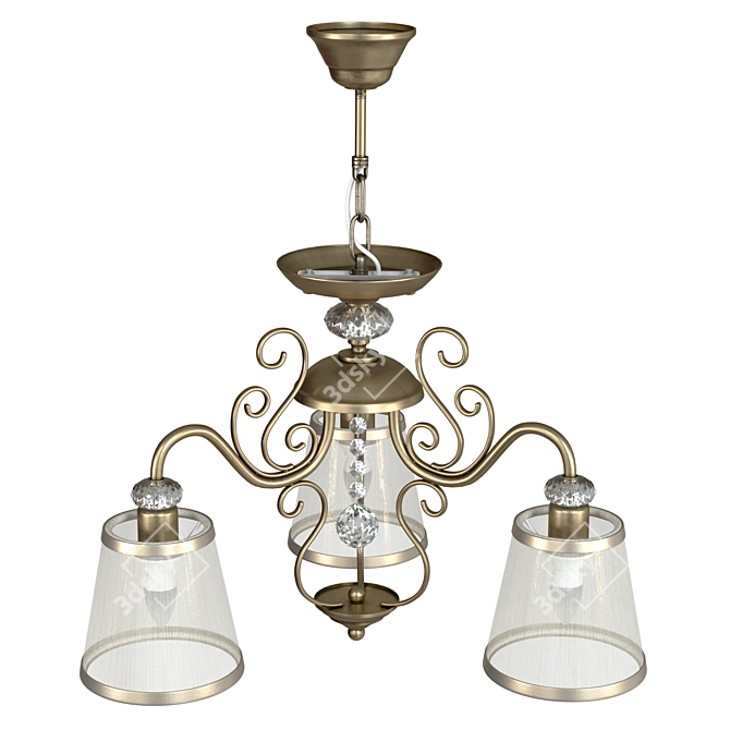 Elegant Bronze Chandelier for Classic Interiors 3D model image 3