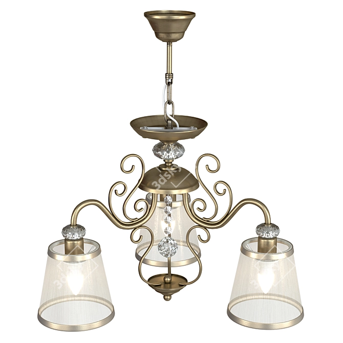 Elegant Bronze Chandelier for Classic Interiors 3D model image 4