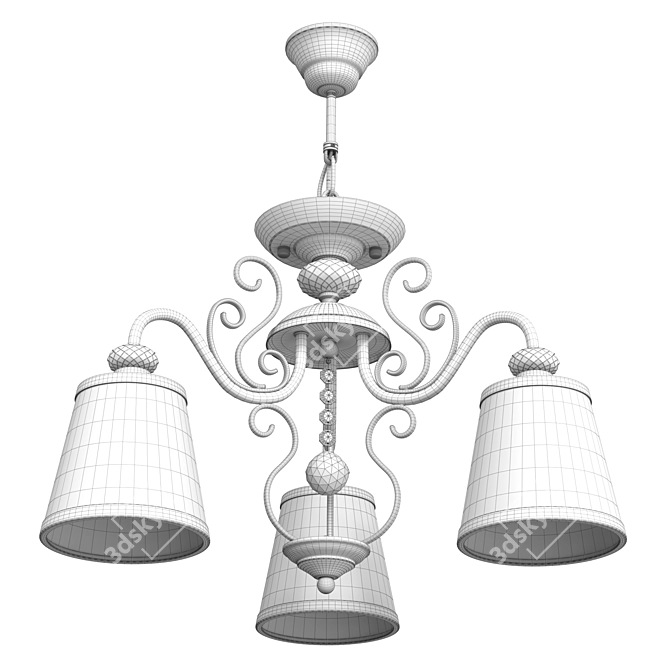 Elegant Bronze Chandelier for Classic Interiors 3D model image 7