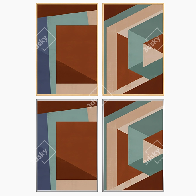 Dual Painting Set: Frames & Art 3D model image 3