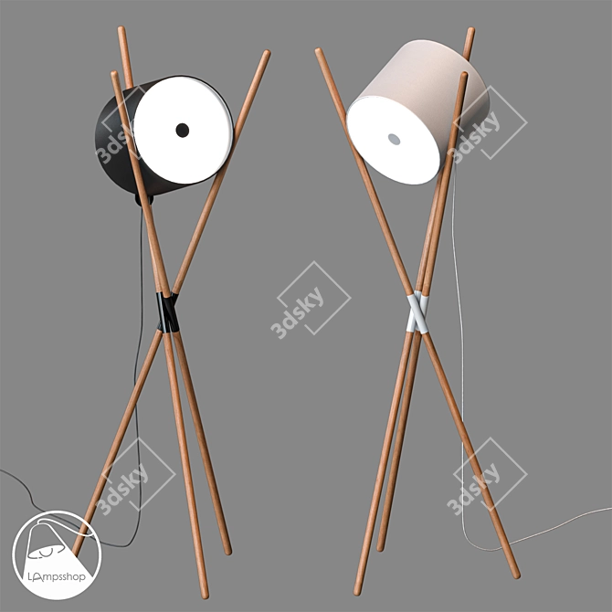 Elegant Spooly Floor Lamp 3D model image 1