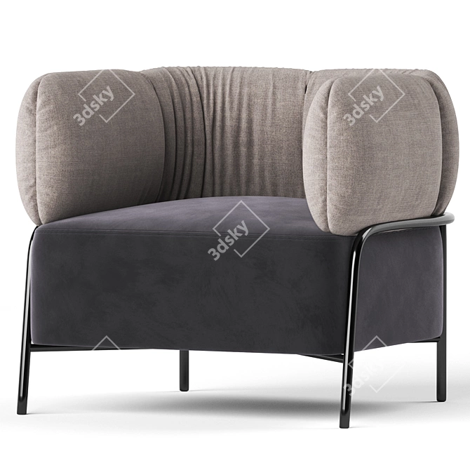 Quadrotta Armchair: Sleek and Stylish Lounge Chair 3D model image 2