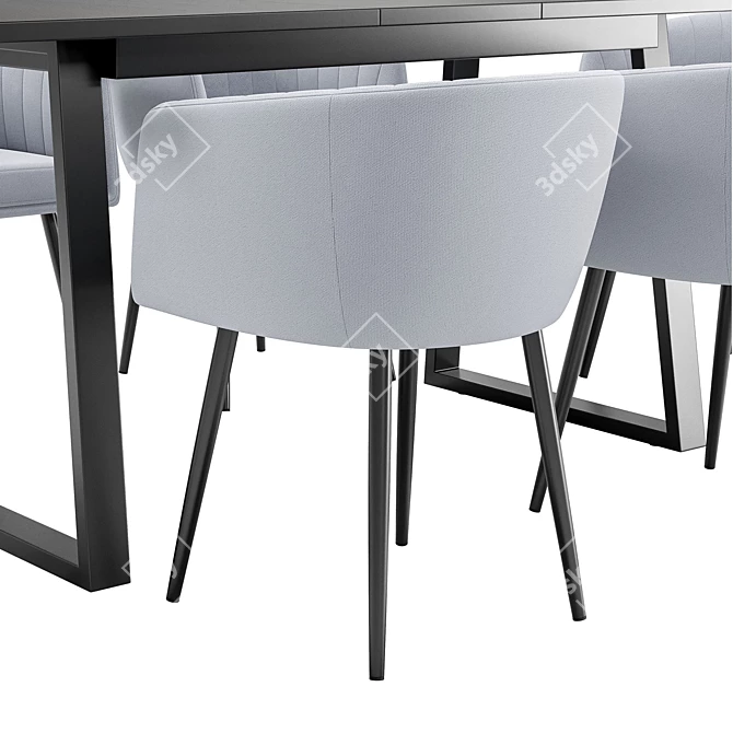 Modern Alina Dining Chair and Sheffilton Table Set 3D model image 4