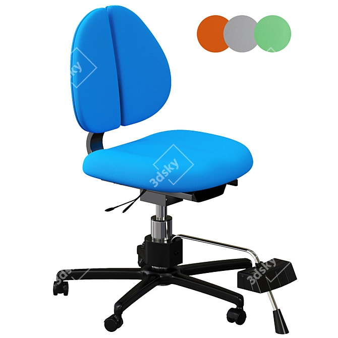 DUO Kid2Youth Study Chair: Ergonomic, Stylish & Functional 3D model image 9