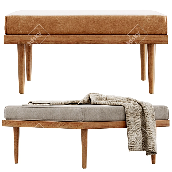 Title: Casara Modern Ottoman: Stylish and Versatile 3D model image 2