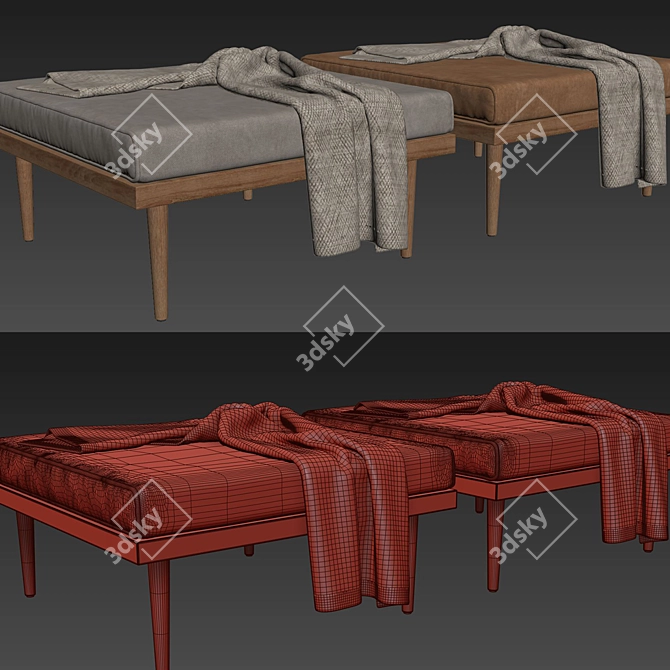 Title: Casara Modern Ottoman: Stylish and Versatile 3D model image 5