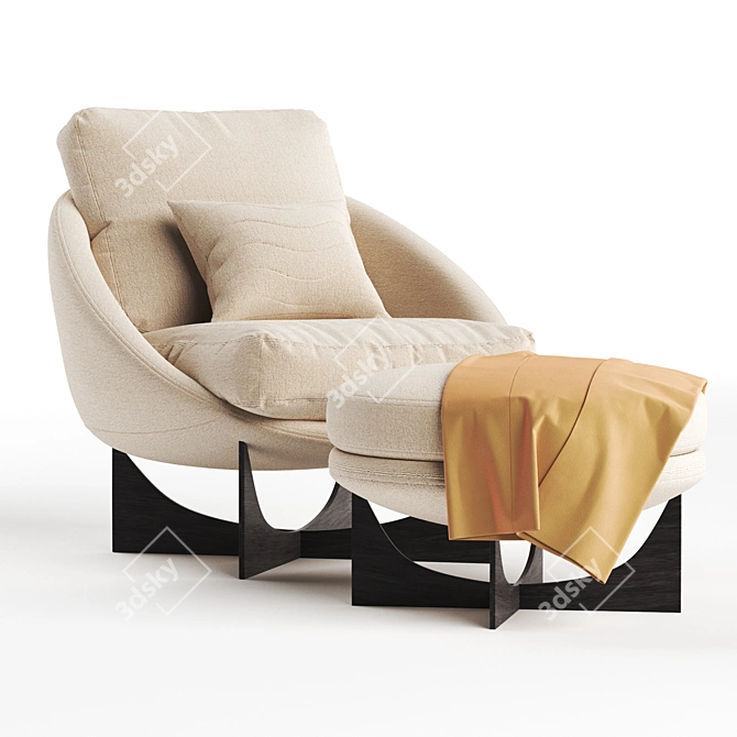 Lido Armchair: Sleek, Stylish Seating Solution 3D model image 1