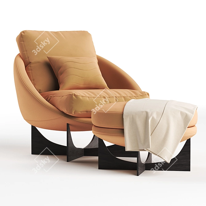 Lido Armchair: Sleek, Stylish Seating Solution 3D model image 2