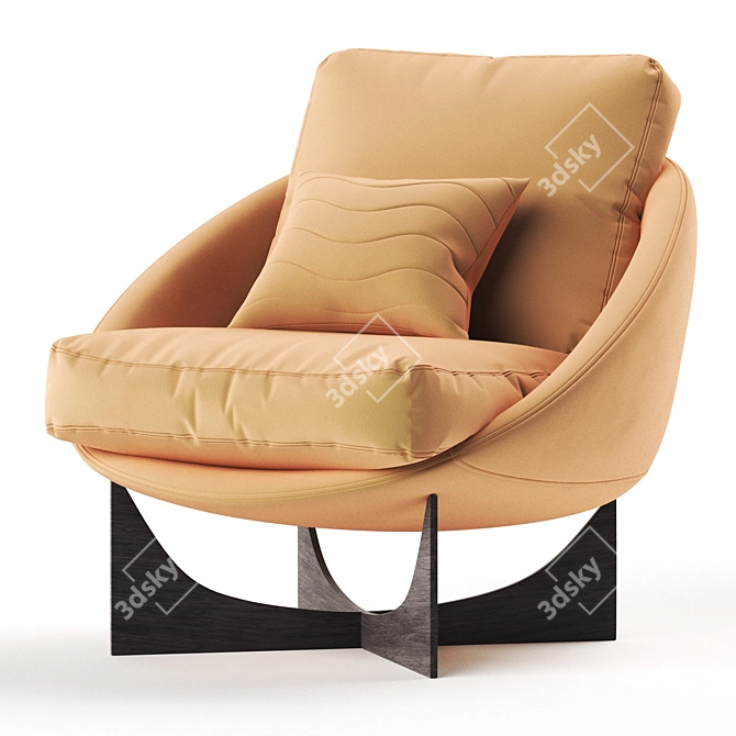 Lido Armchair: Sleek, Stylish Seating Solution 3D model image 5