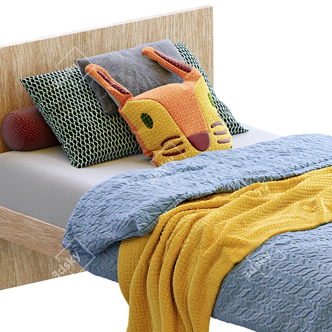Modern Nuk Single Bed 2: Minimalist Design 3D model image 5
