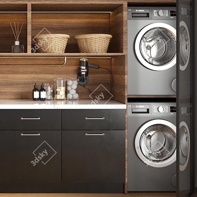 Versatile Laundry Room Set 3D model image 3