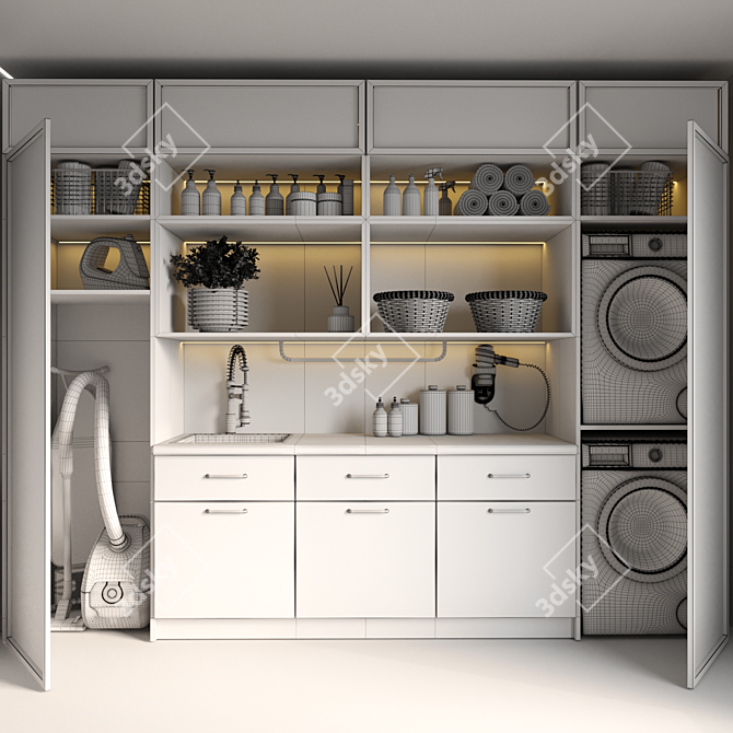 Versatile Laundry Room Set 3D model image 7