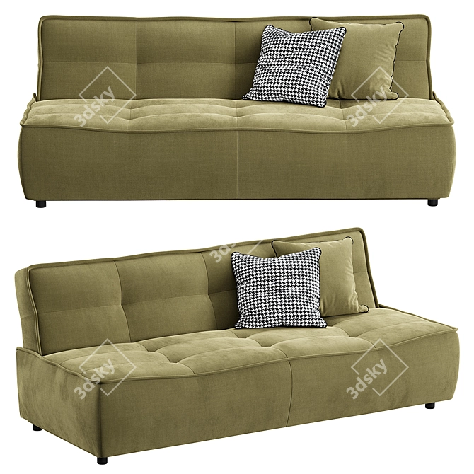 Modern 3-Seater Sofa Bed 3D model image 1