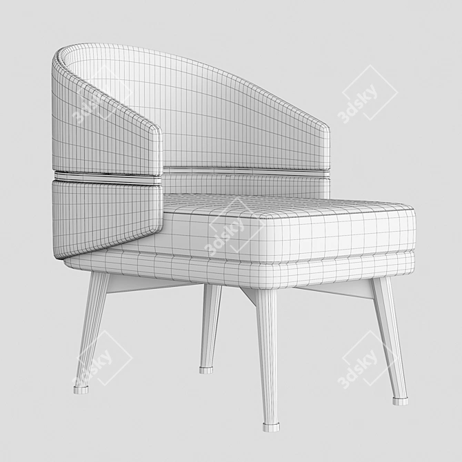 Cozy Comfort Aster Chair 3D model image 4