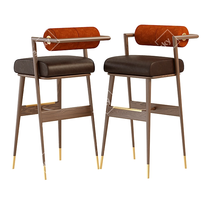 Elegant Bar Chair: Stylish, Comfortable and Durable 3D model image 2
