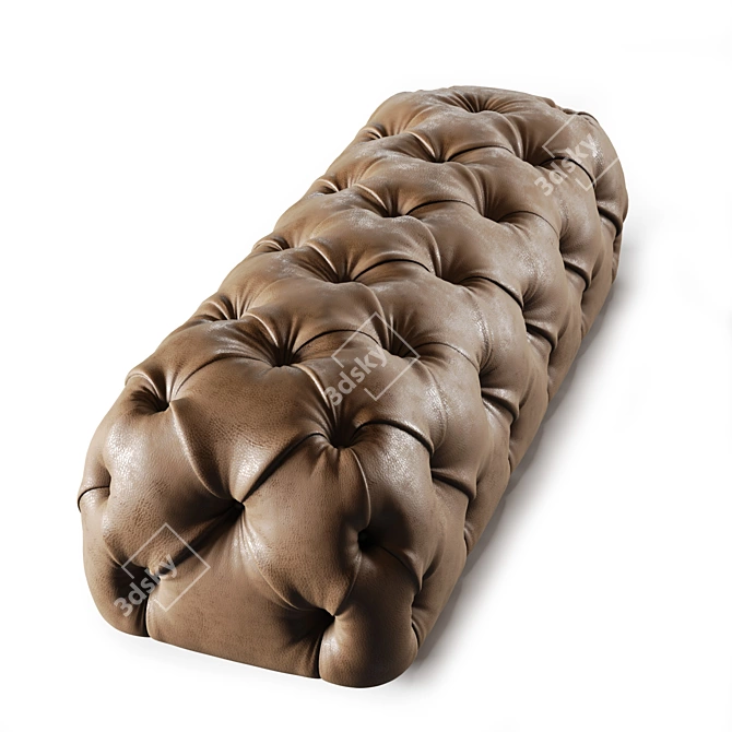 Luxury Leather Pouf Set 3D model image 2