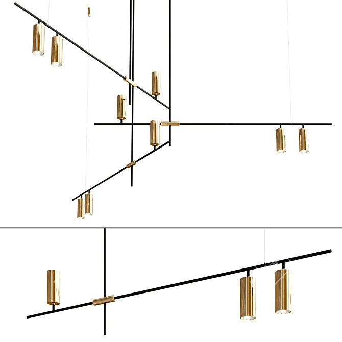 Modern LED Chandelier: Tribes Spot 3D model image 1